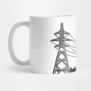 Pylons Linocut Silhouette Mug